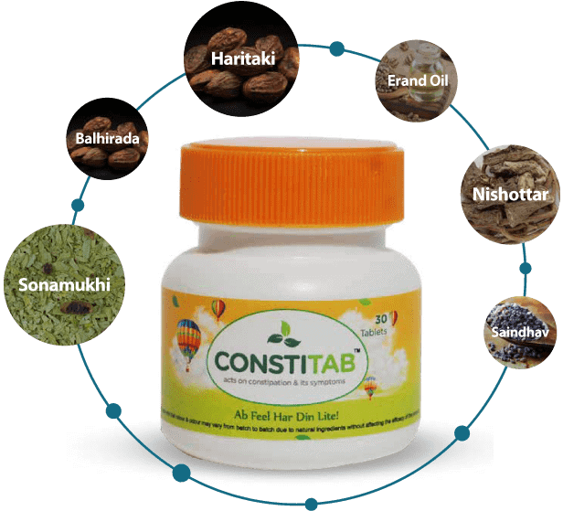 The select Ayurvedic herbs of ConstiTab that help in treating Constipation associated with Piles and Fissure